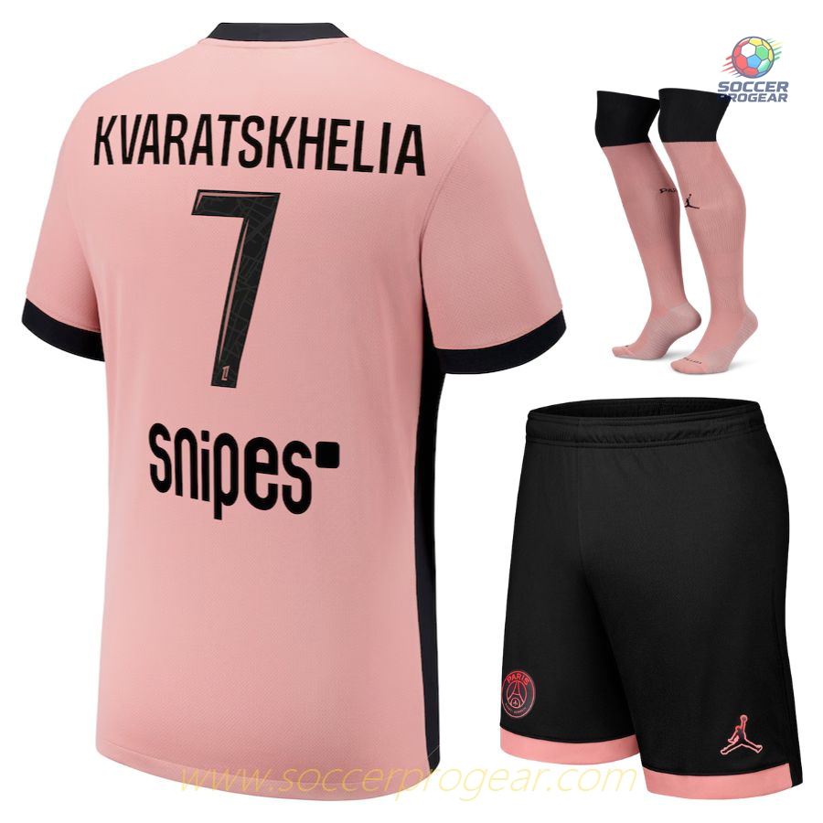 PSG Third Children Jersey Set Soccer Team Shirt 2024/25 Collection Kvaratskhelia