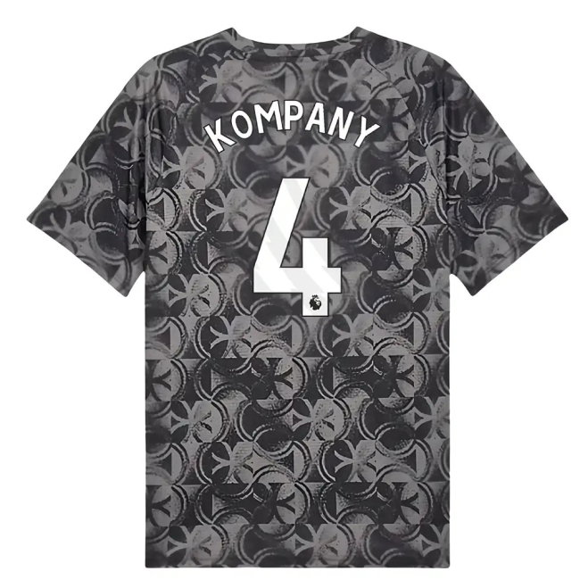 2025-2026 Man City Warm Up Jersey (Black) (Kompany 4)