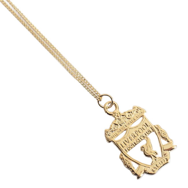 Liverpool FC 18ct Gold Plated on Silver Crest Pendant & Chain (Fan ...