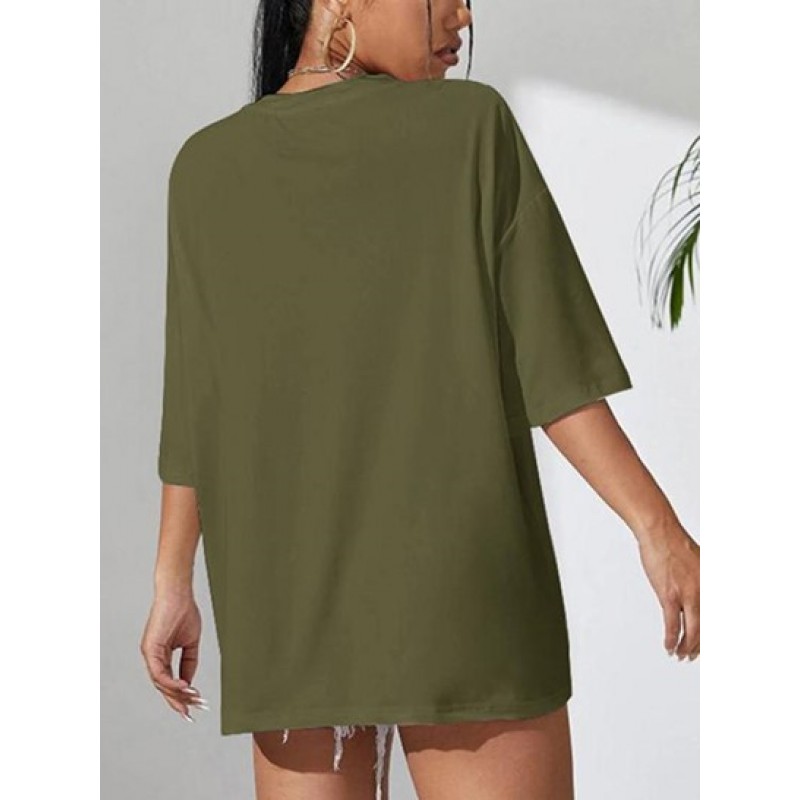 Halloween Spider Web Spider Print Drop Shoulder T Shirt MG0675