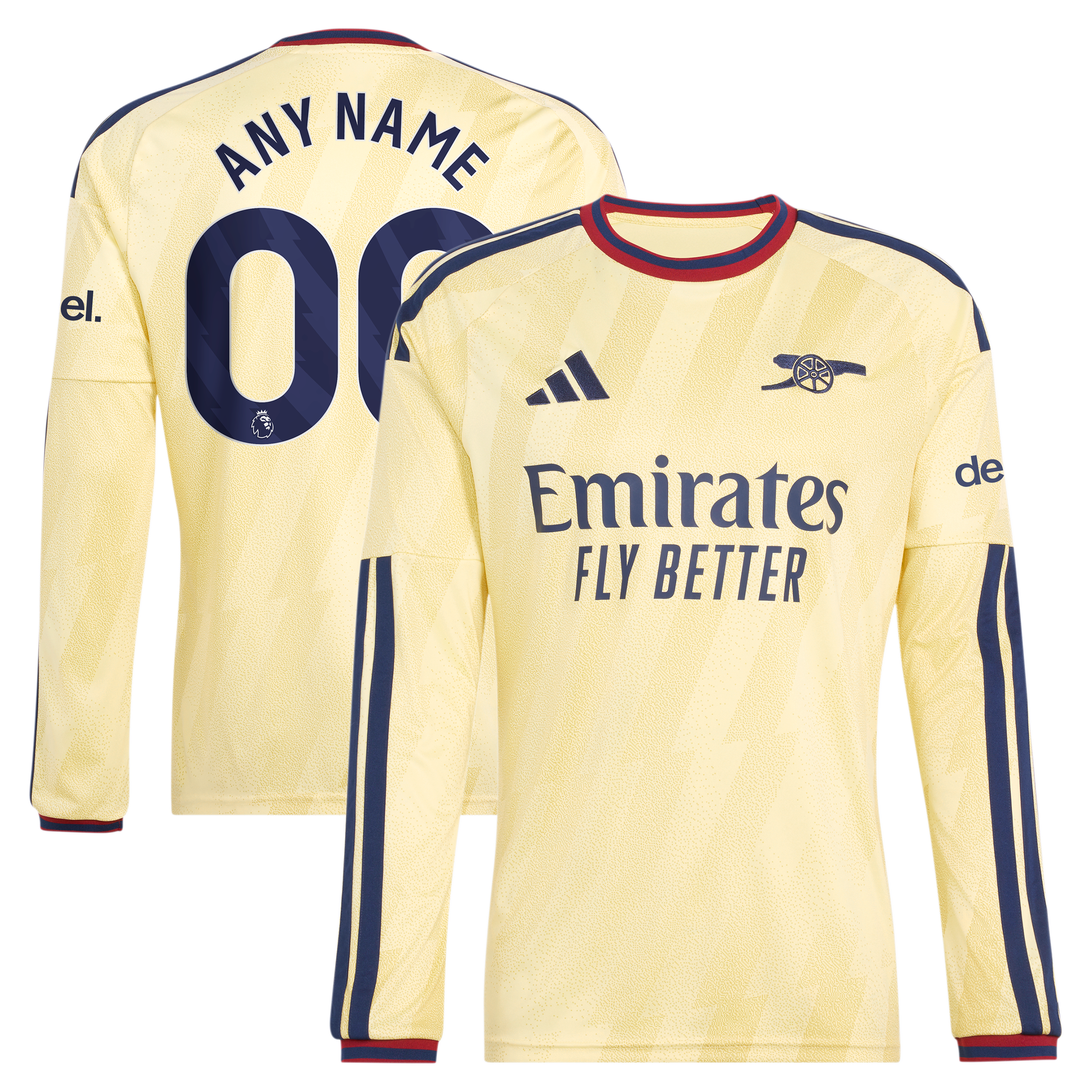 [SJH] Arsenal 2026/27 Third Replica Custom Long Sleeve Jersey - Yellow