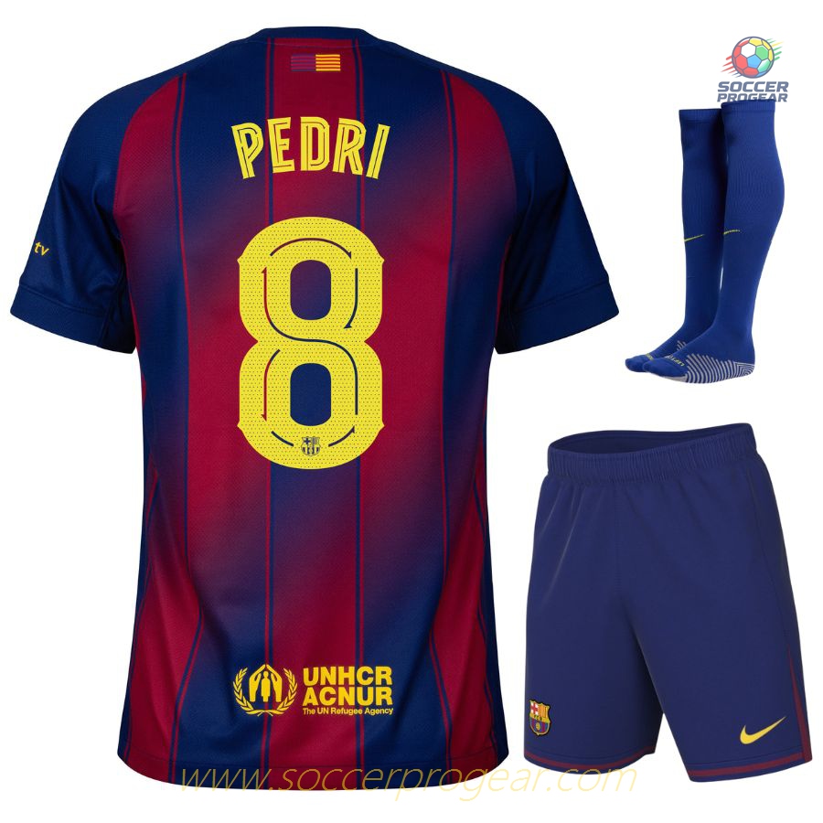 Barca Home Football Jersey Children Football Jersey 2025-26 Edition Pedri