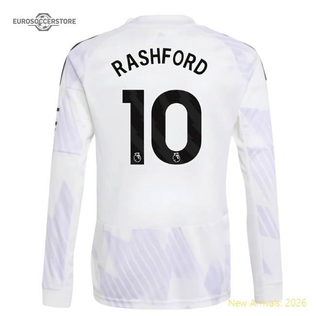 Authentic 2025-2026 Man Utd Long Sleeve Away Shirt (kids) (rashford