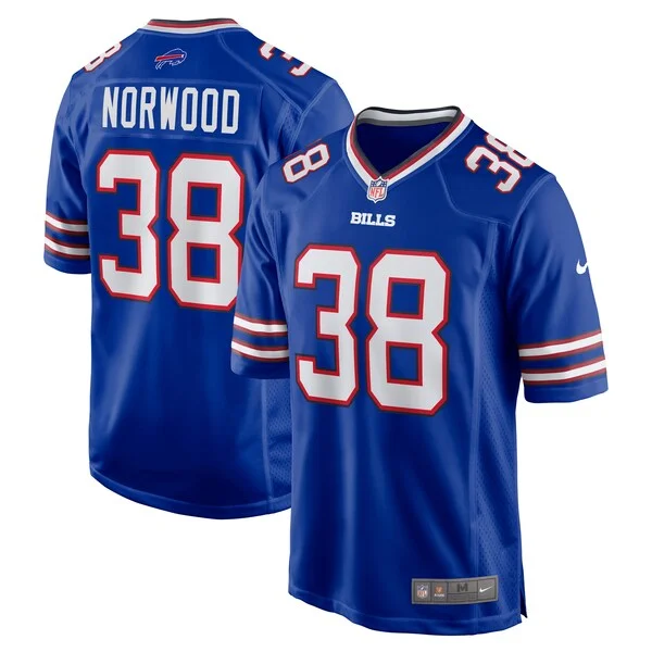 None Tre Norwood Game Jersey - Royal | NFL Player Jersey | NFL Footbal