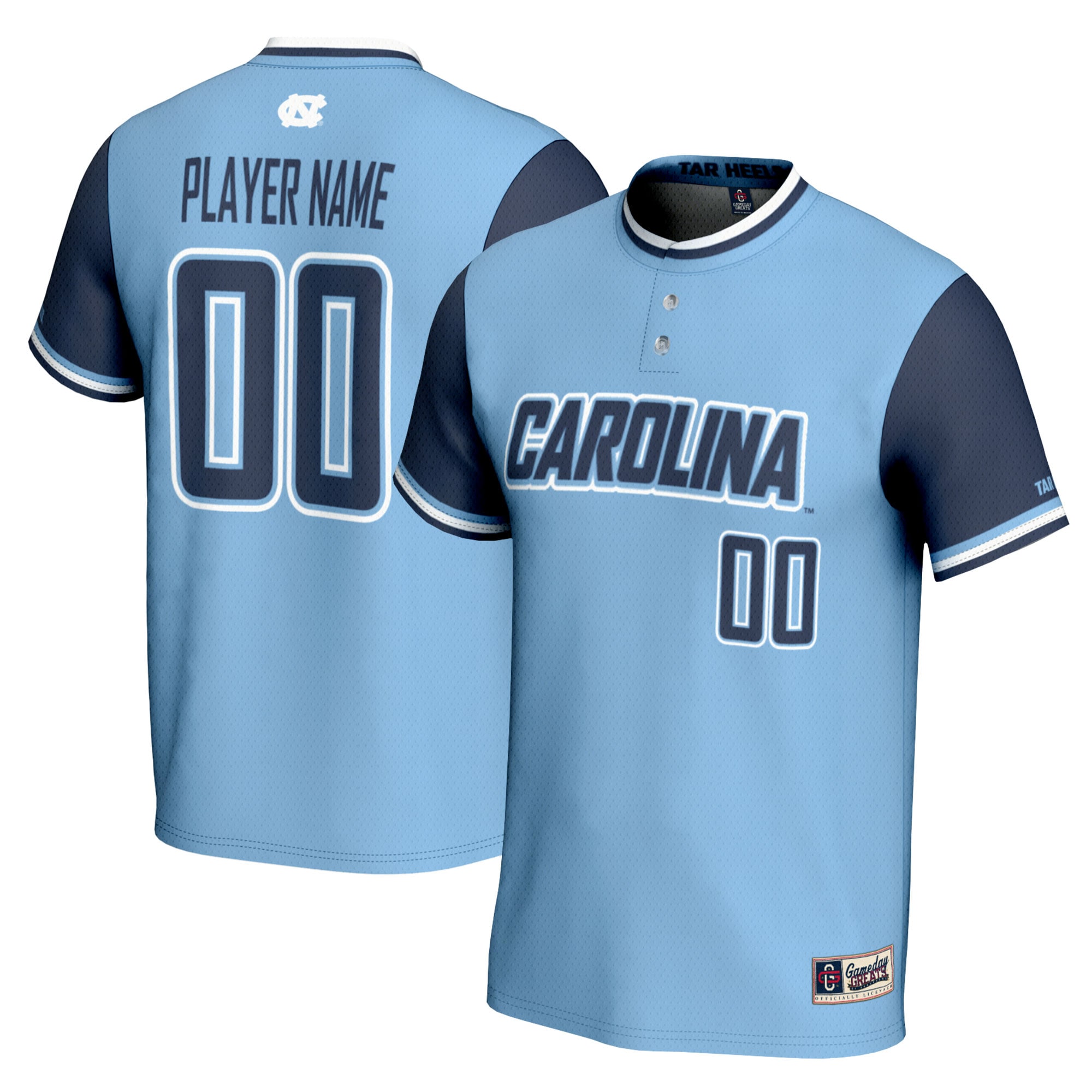[NJP] North Carolina Tar Heels GameDay Greats Youth NIL Pick-A-Player Softball Lightweight Jersey - Carolina Blue
