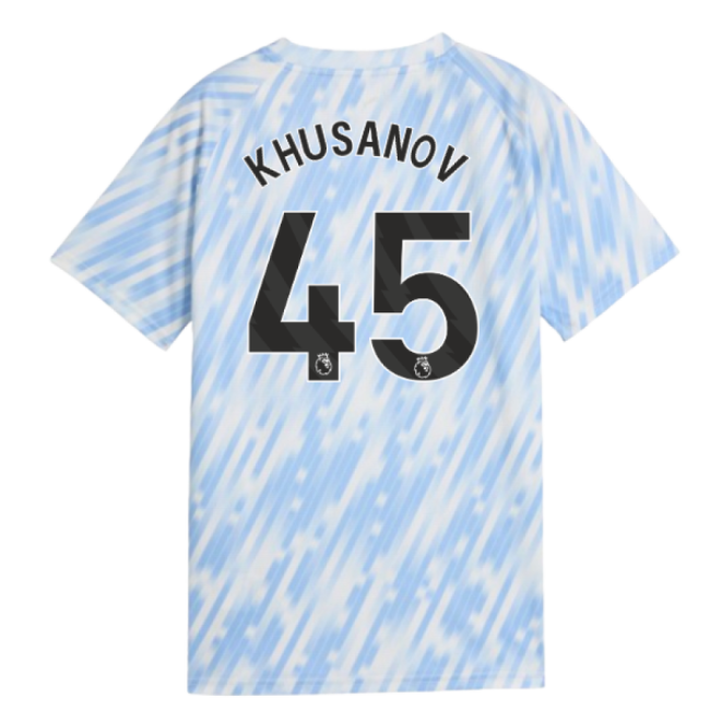 vintage 2025-2026 Man City Warm Up Jersey (Silver Sky) - Kids (Khus...