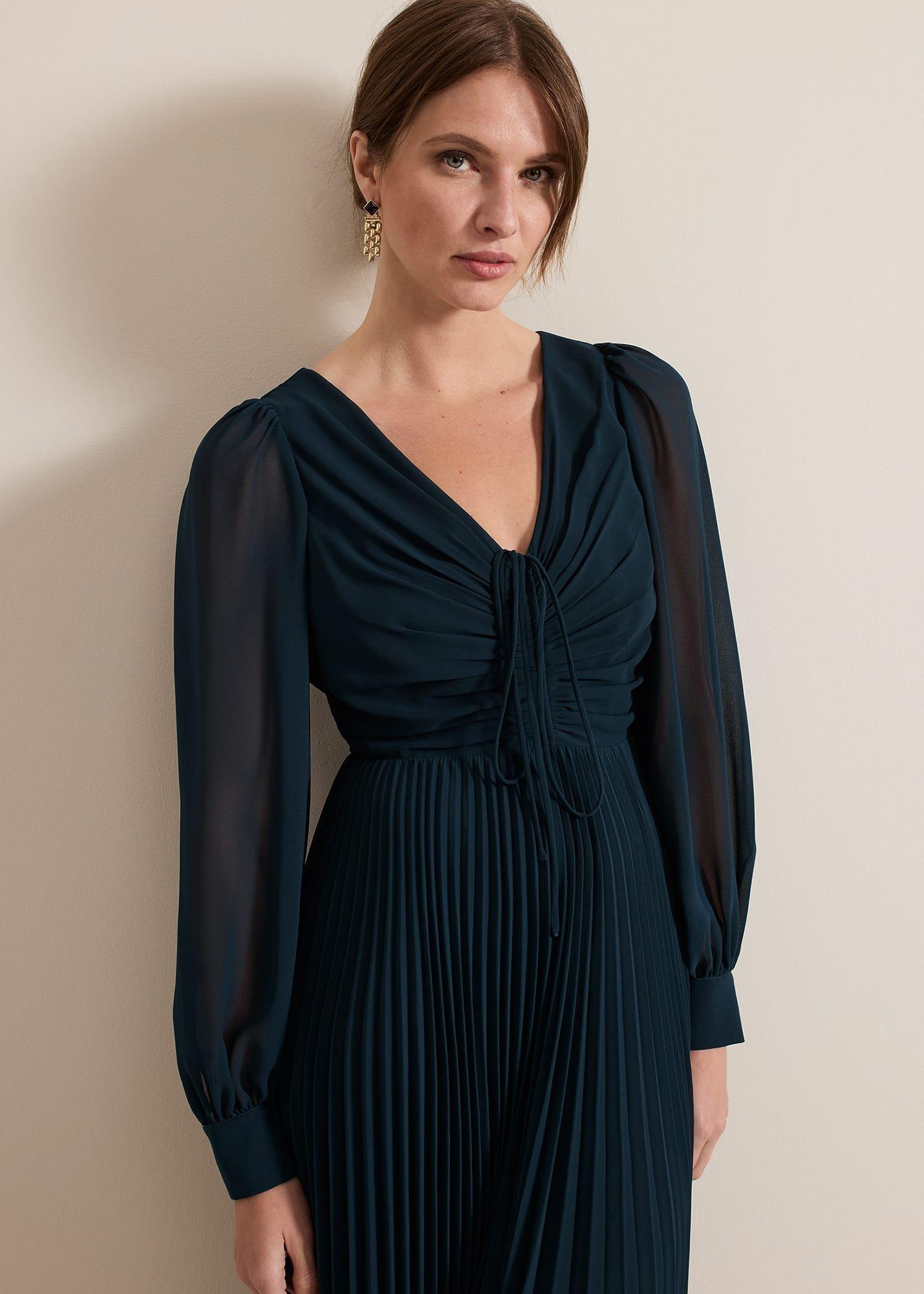 Petite Kindra Teal Midi Dress