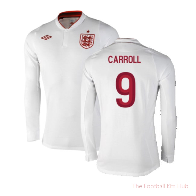 England 2012-13 Long Sleeve Home Shirt (L) (Fair) (Carroll 9)