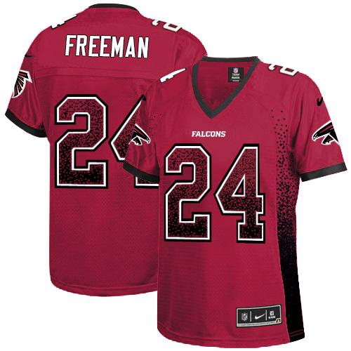 Official NFL Atlanta Falcons #24 Devonta Freeman Red Elite Jersey