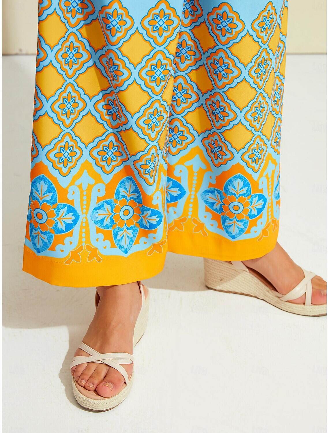 Satin Boho Double Slit Crew Neck Sleeveless Tank Top