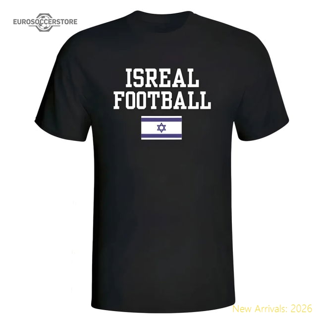 Isreal Football T-Shirt - Black