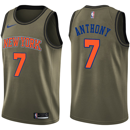 NYK #7 Carmelo Anthony Performance 2024 Icon NBA Jersey - Green