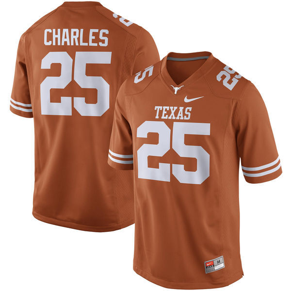 Men's UT Longhorns #25 Jamaal Charles Orange 2024 moisture wicking