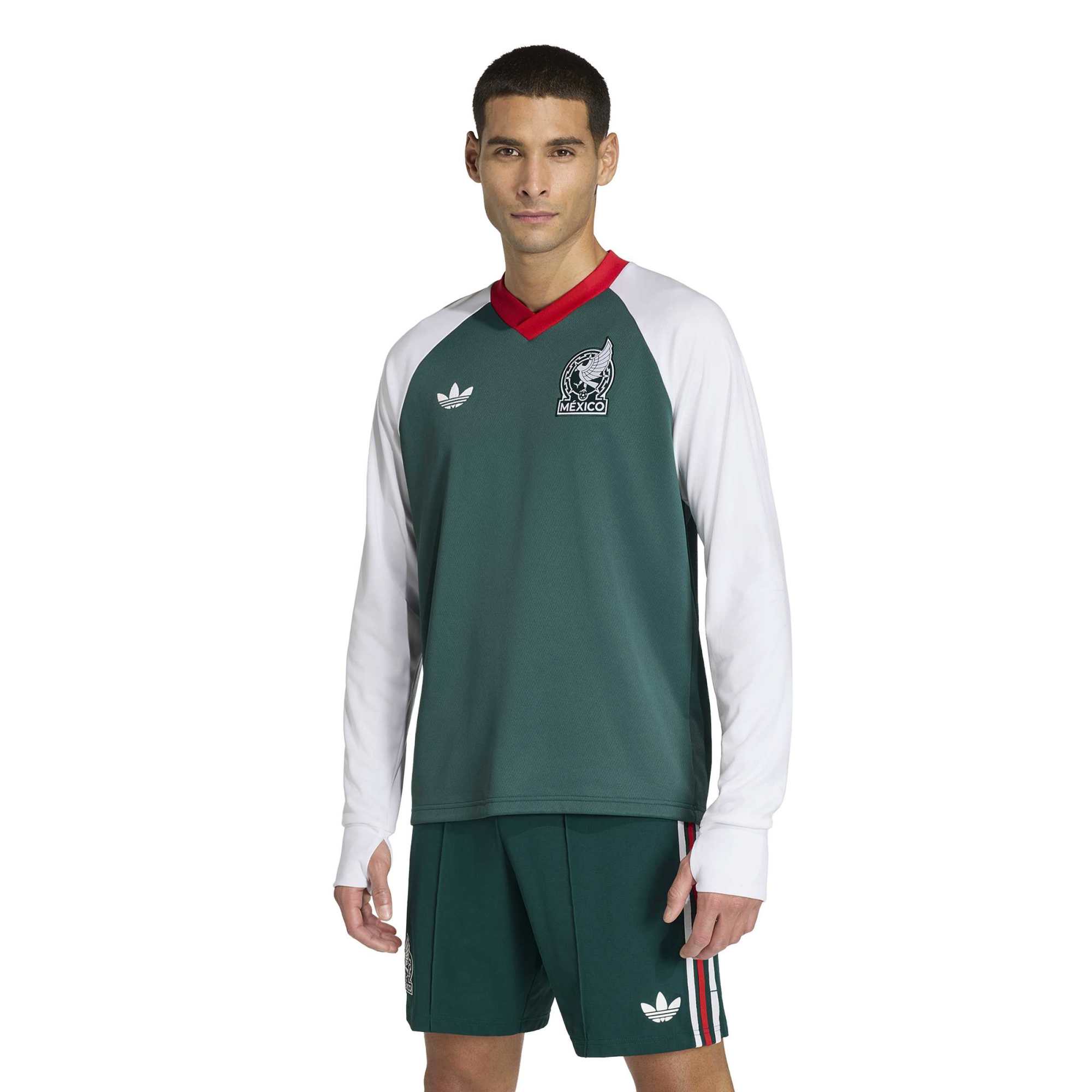 [JED] Mexico National Team 2026 Long Sleeve Pre-Match Jersey Top - Green