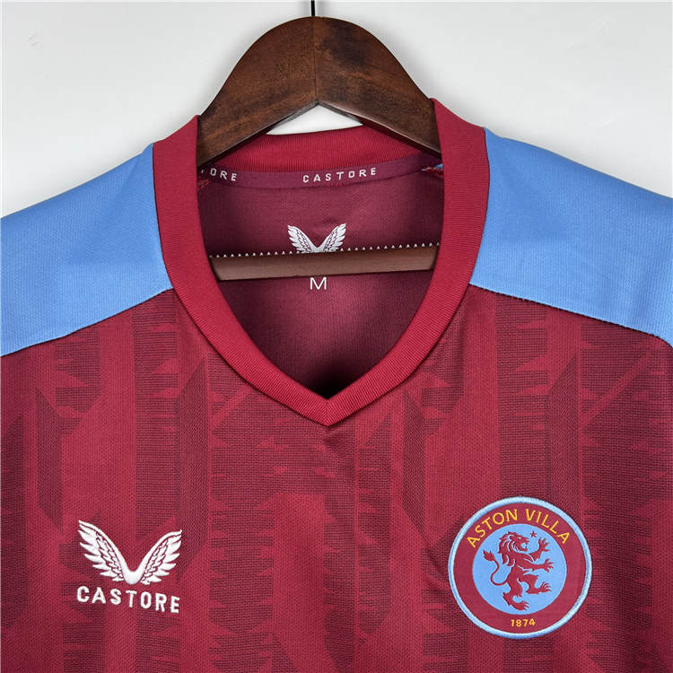 Lightweight Aston Villa 2324 Home Soccer Jersey Red Football Shirt