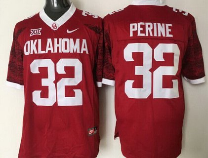 Men's OU OK Red 2016 stitched Samaje Perine #32 official licensed