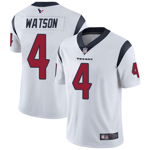 Official H T Texans NFL #4 Deshaun Watson White Limited Jersey