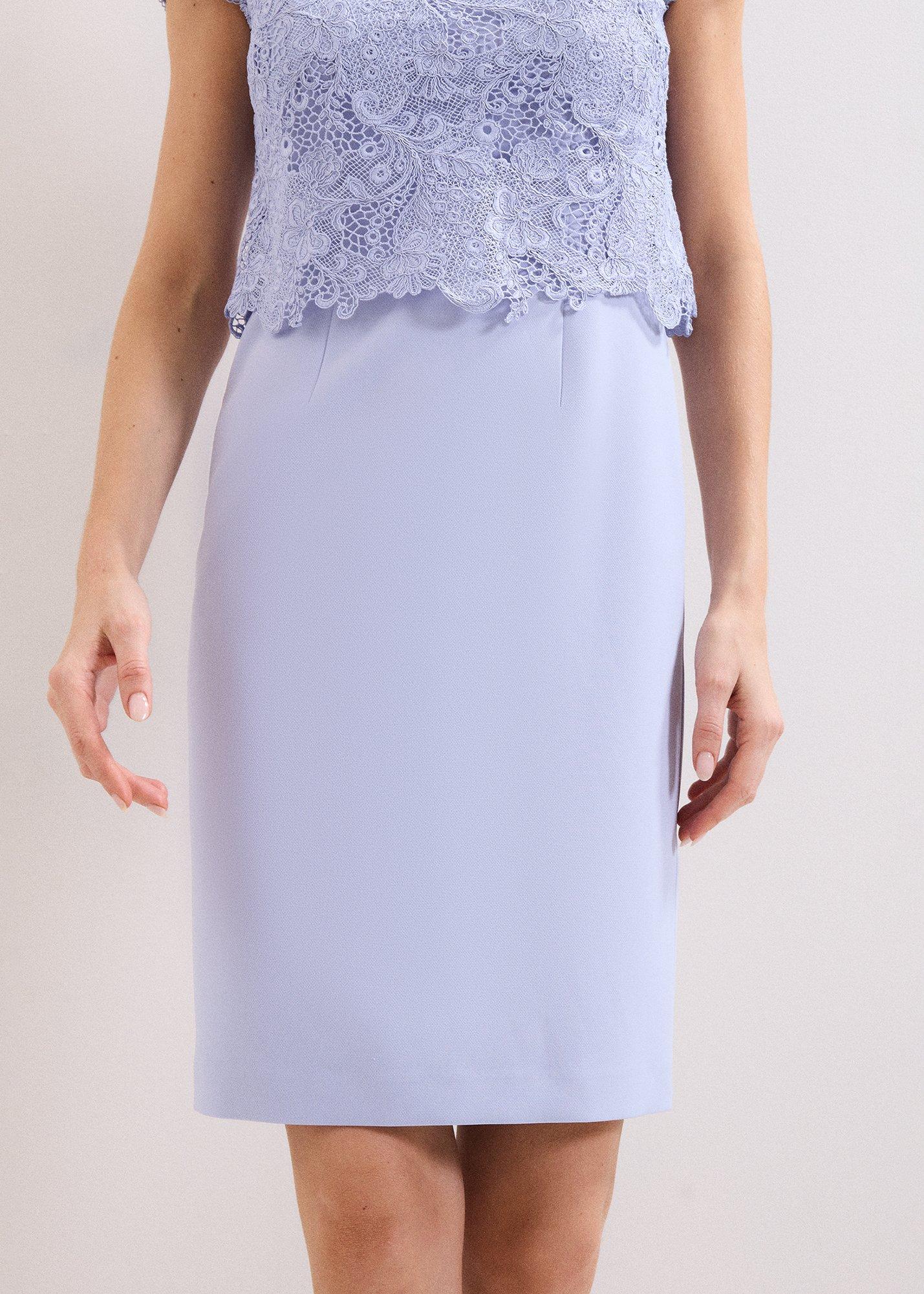 Petite Daisy Blue Lace Top Midi Dress