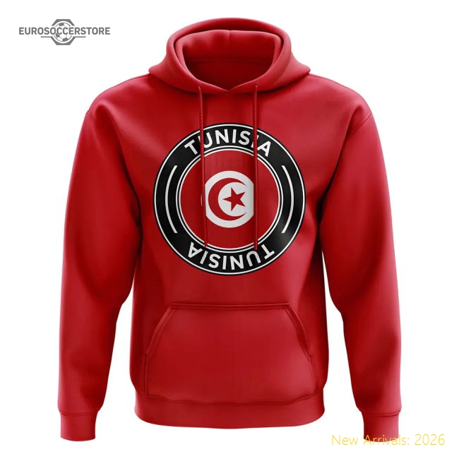 Excellent Tunisia Football Badge Hoodie (red) - Cost-effective