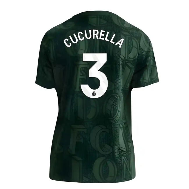 Chelsea Chelsea Pre Match Shirt Green Kids Cucurella #3 Premium Qu...