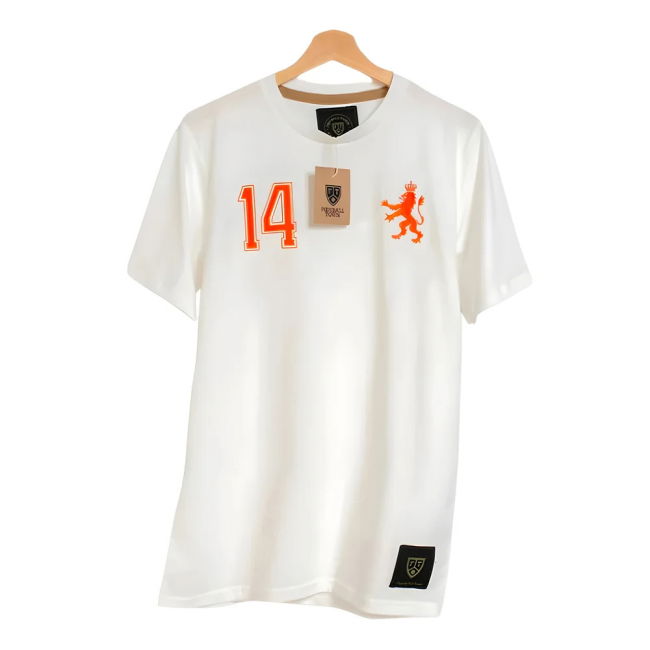 Holland De Leeuw 14 White Retro Shirt Holland Netherlands