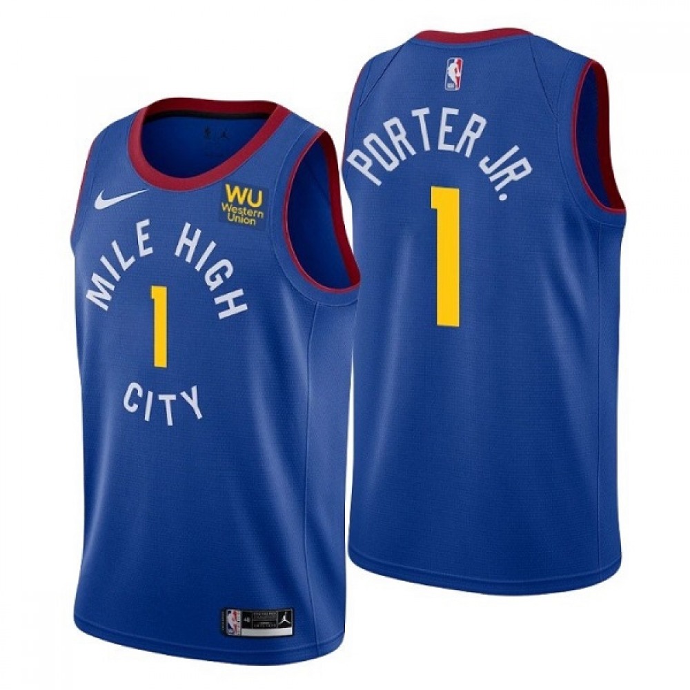 Elite 1 Denver Nuggets Blue Jersey - - NBA Collection