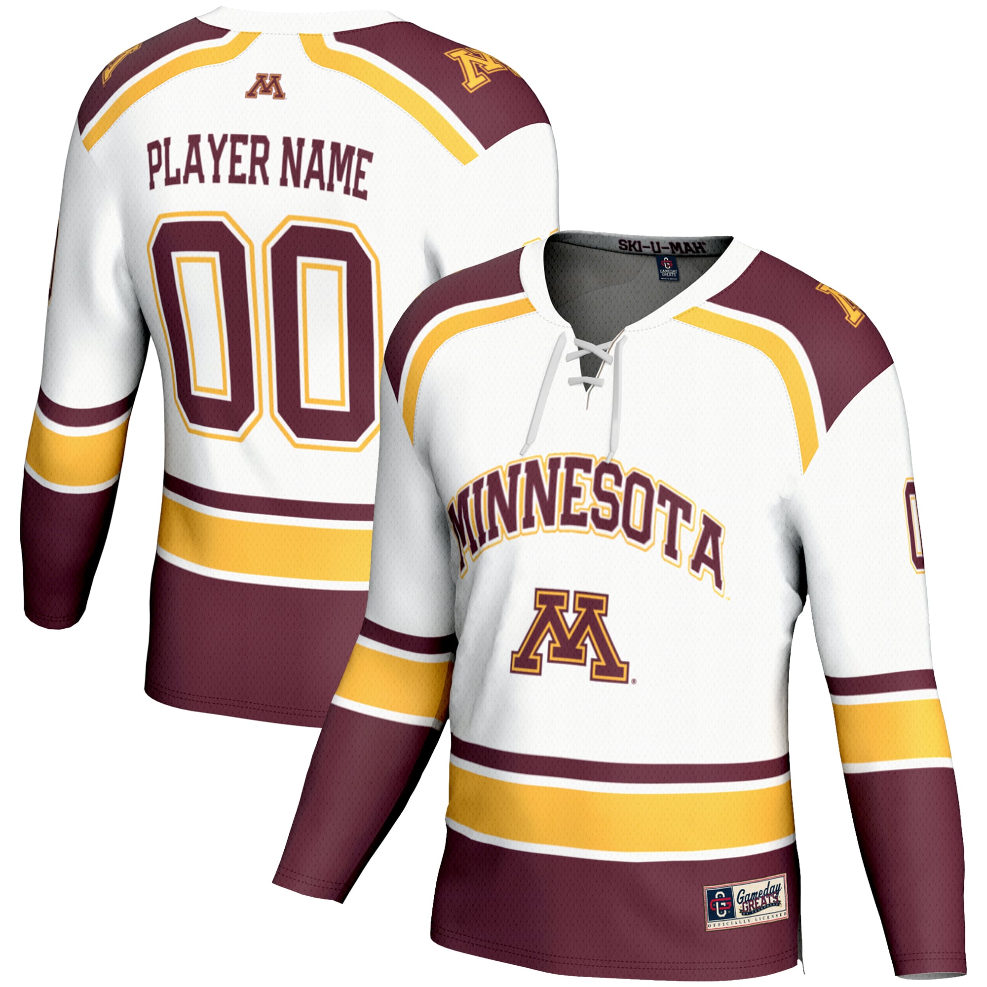 Minnesota Golden Gophers GameDay Greats NIL Pick-A-Player Hockey Jersey - White