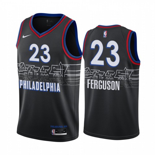 Sixers #23 Terrance Ferguson Performance 2020 City NBA Jersey - Black