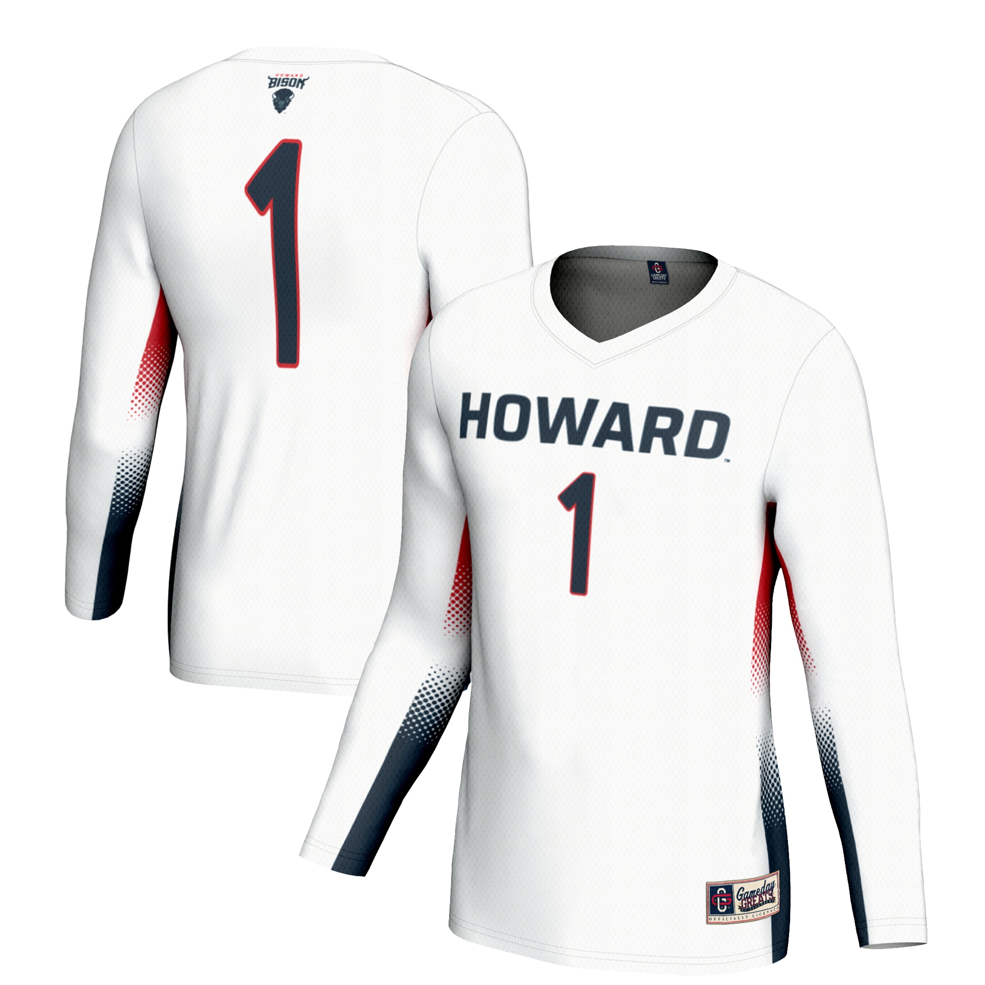 [NJP] Howard Bison GameDay Greats Lightweight Women's Volleyball Jersey - White