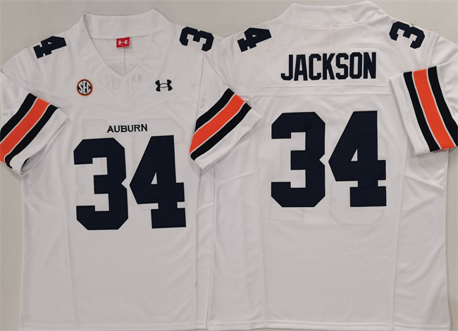 Men's None White 2024 authentic Bo Jackson #34 replica Jersey
