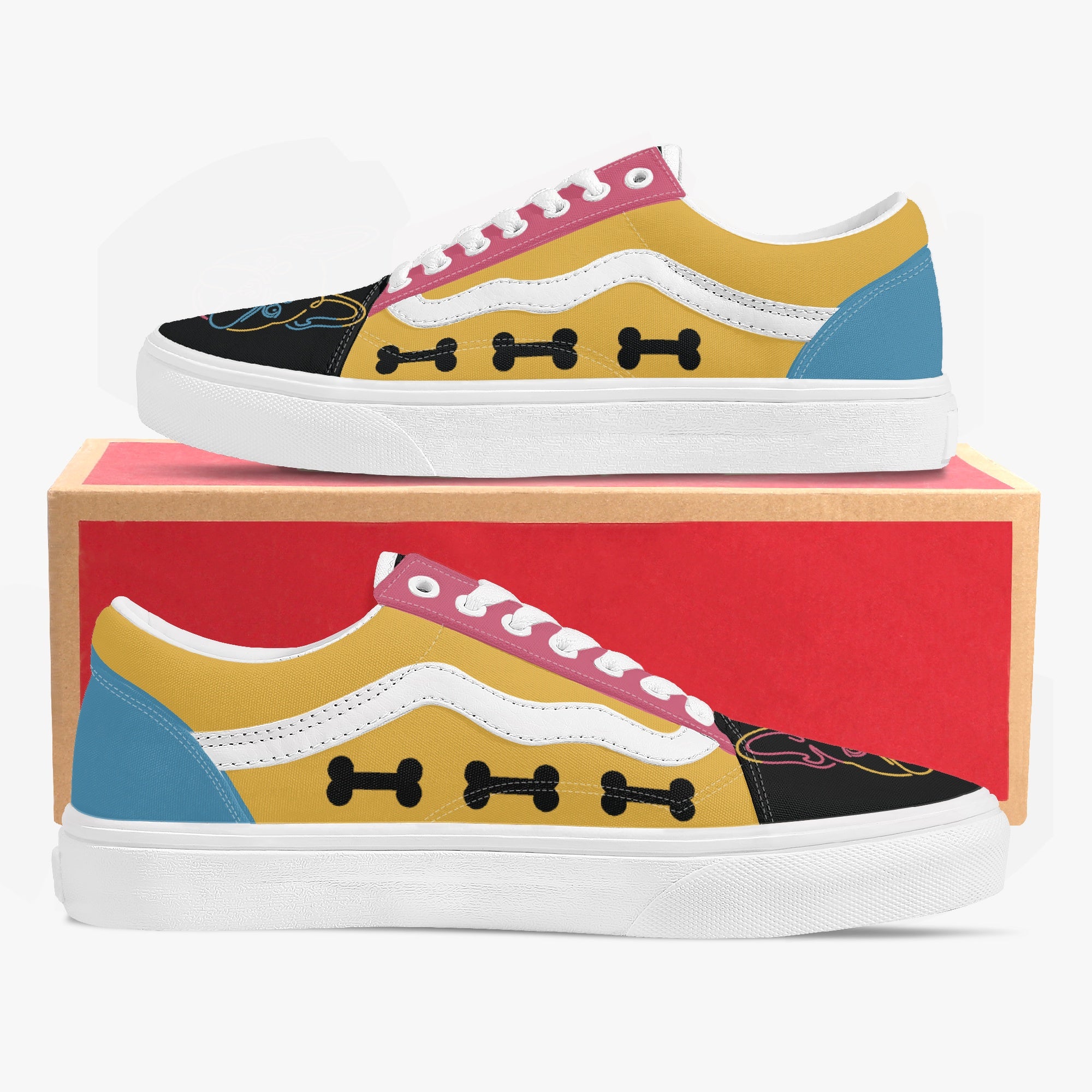 French Bulldog Lover Riley Trendy Low Top Canvas Sneakers Casual Footwear