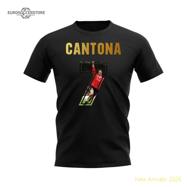Eric Manchester Cantona Name And Number United T-Shirt (Black)