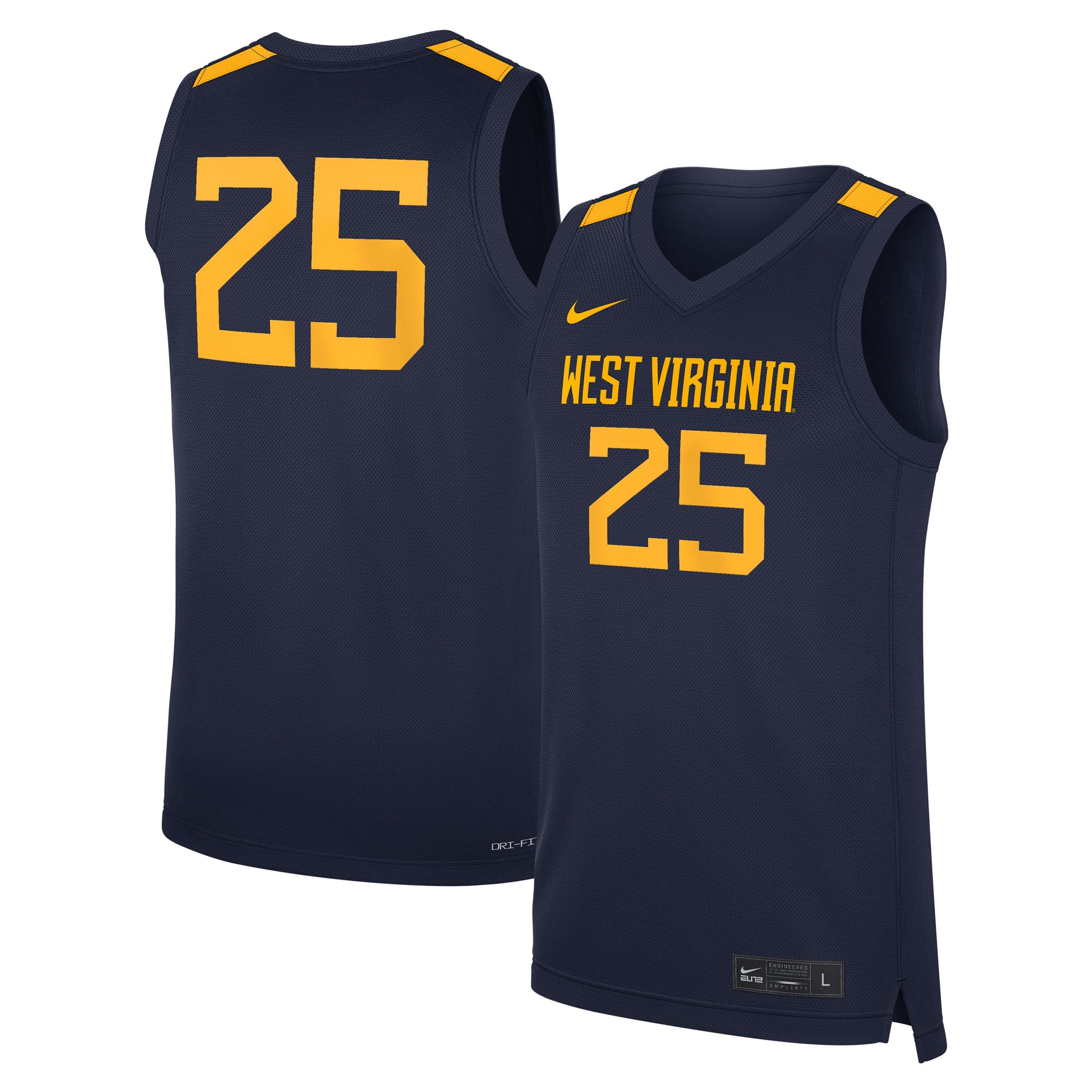[NJP] West Virginia Mountaineers Road Replica Basketball Jersey - Navy