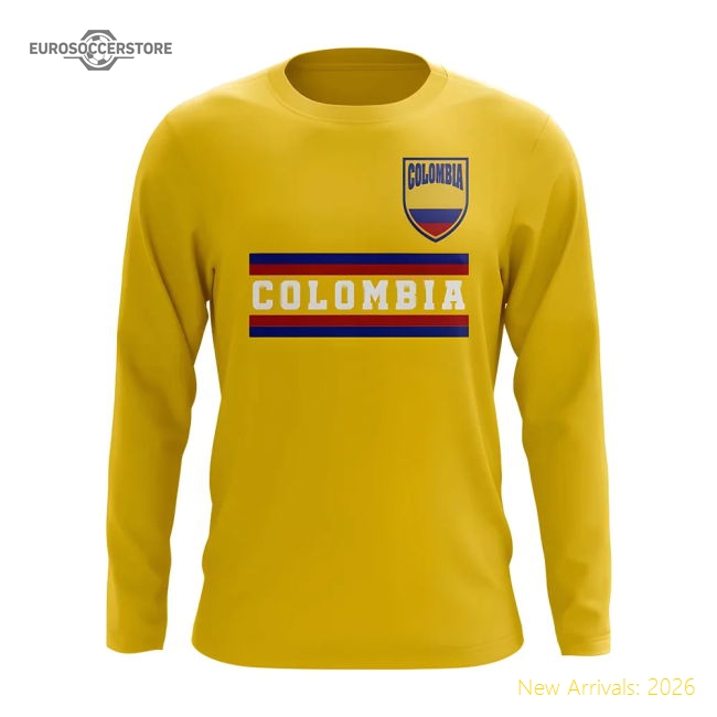 Colombia Core Football Country Long Sleeve T-Shirt (Yellow)