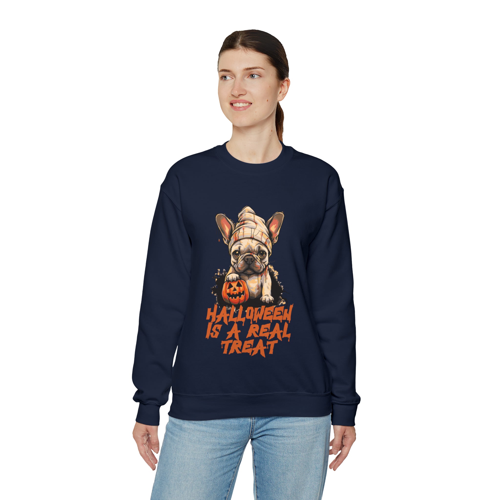 French Bulldog Real Treat Halloween Unisex Sweatshirt Frenchie Pet Item