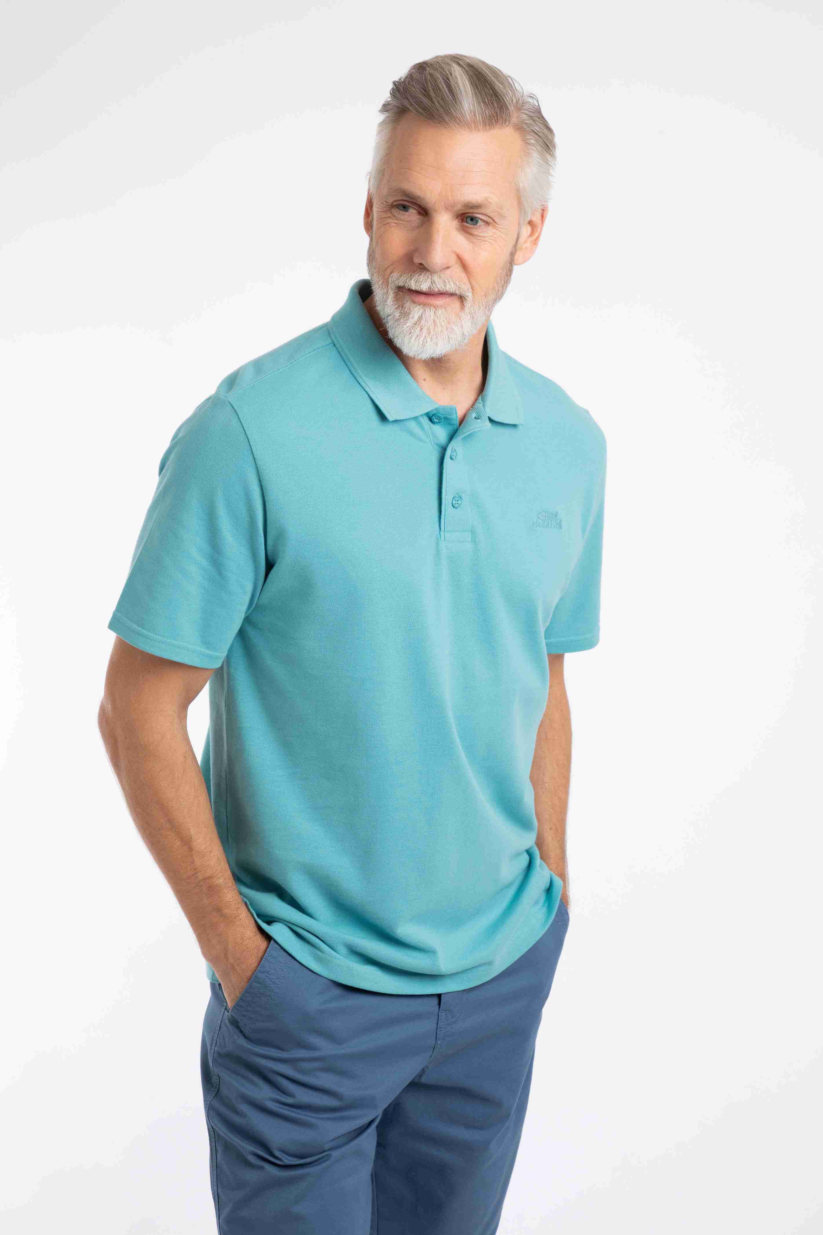 Giles Pique Polo Shirt Sky Blue