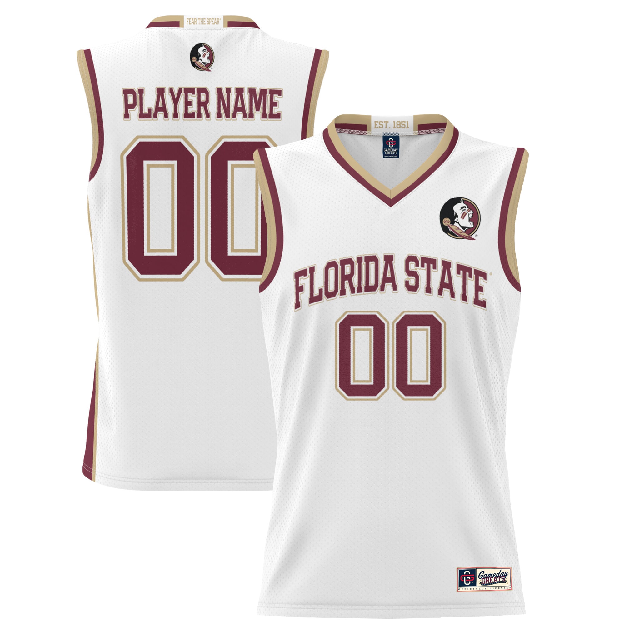 [NJP] Florida State Seminoles GameDay Greats Lightweight NIL Pick-A-Player Women's Basketball Jersey - White