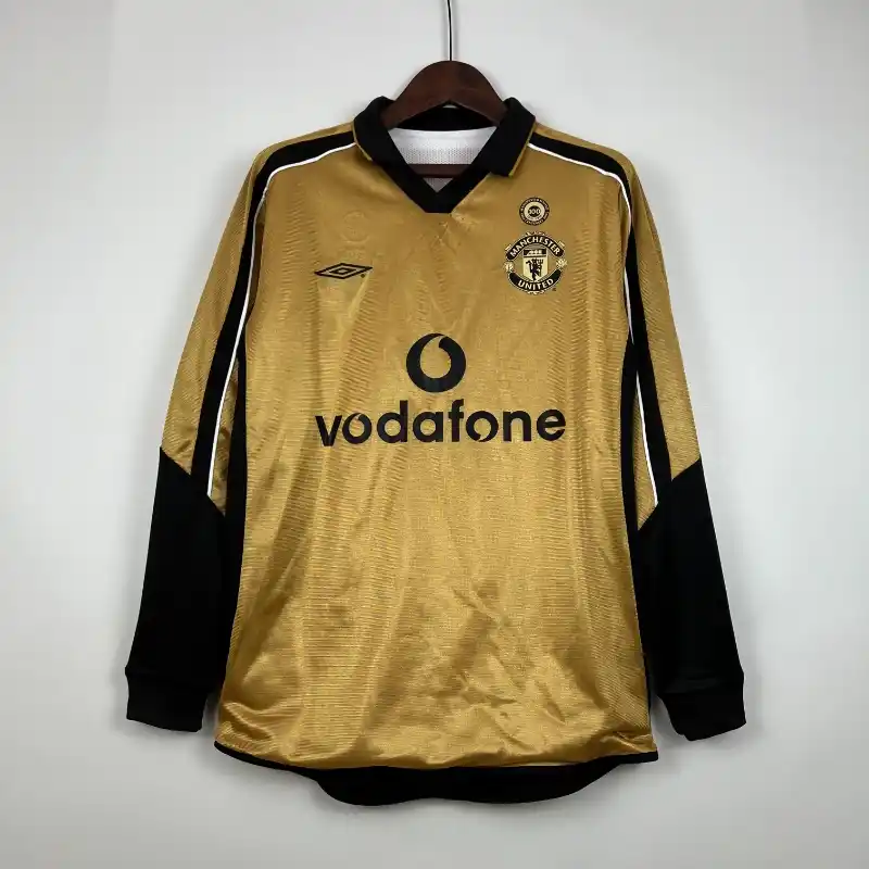 2001-2002 Long Sleeve Manchester United100th Anniversary Soccer retro kit