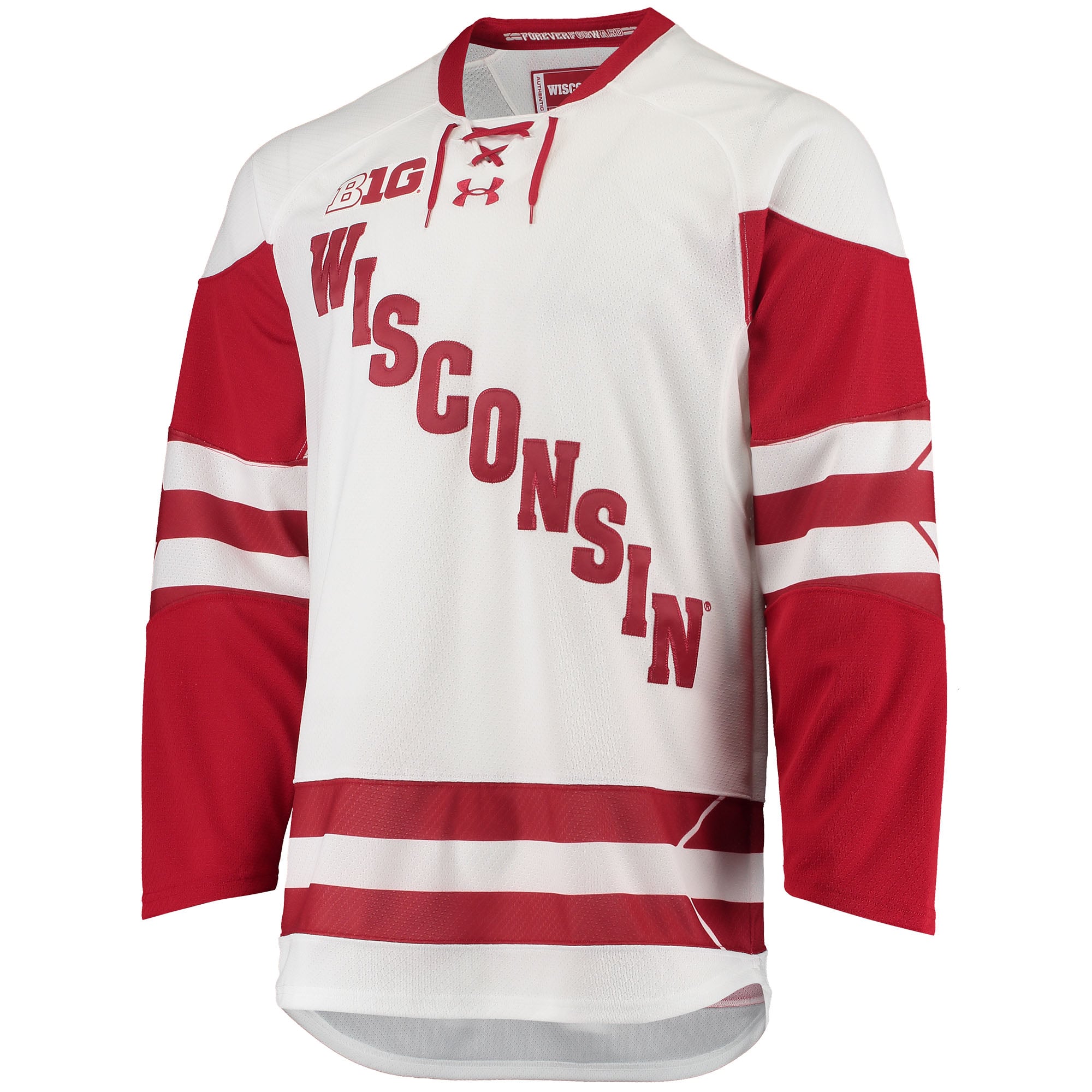 Wisconsin Badgers Under Armour UA Replica Hockey Jersey - White