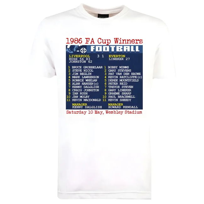 1986 FA Cup Final Retrotext - White official style T-Shirt