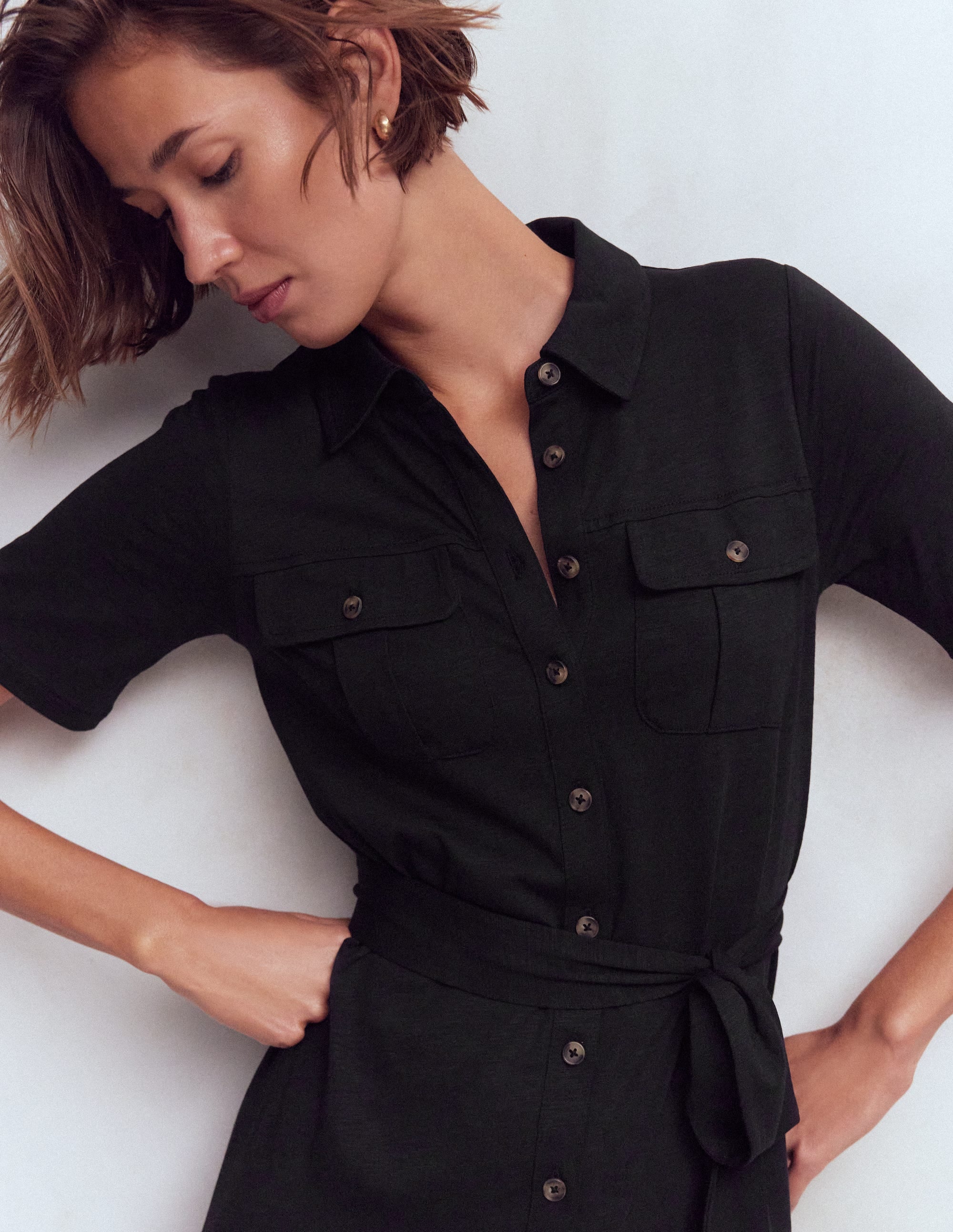 Mavis Midi Jersey Shirt Dress