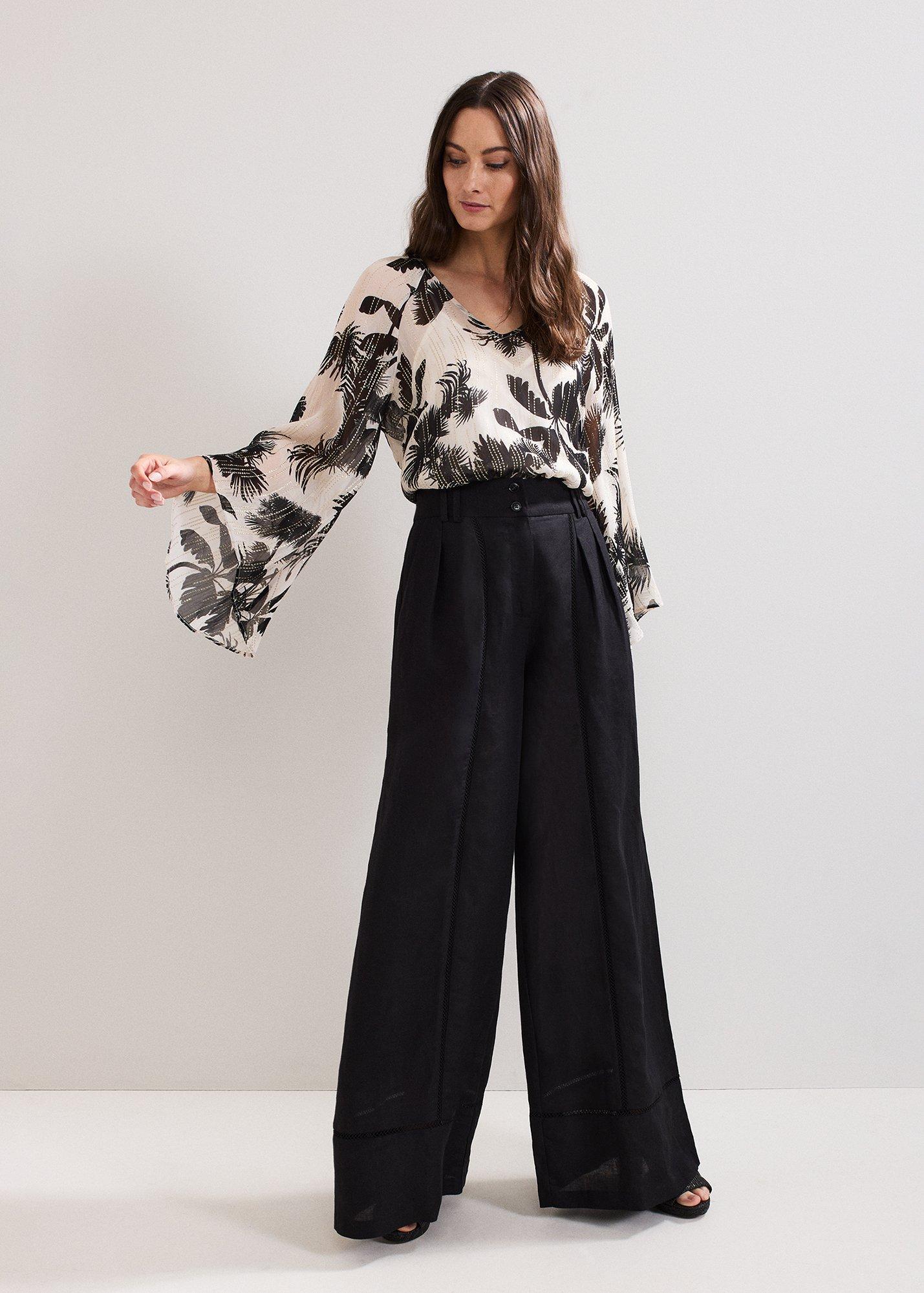 Simi Palm Print Filcoupe Blouse