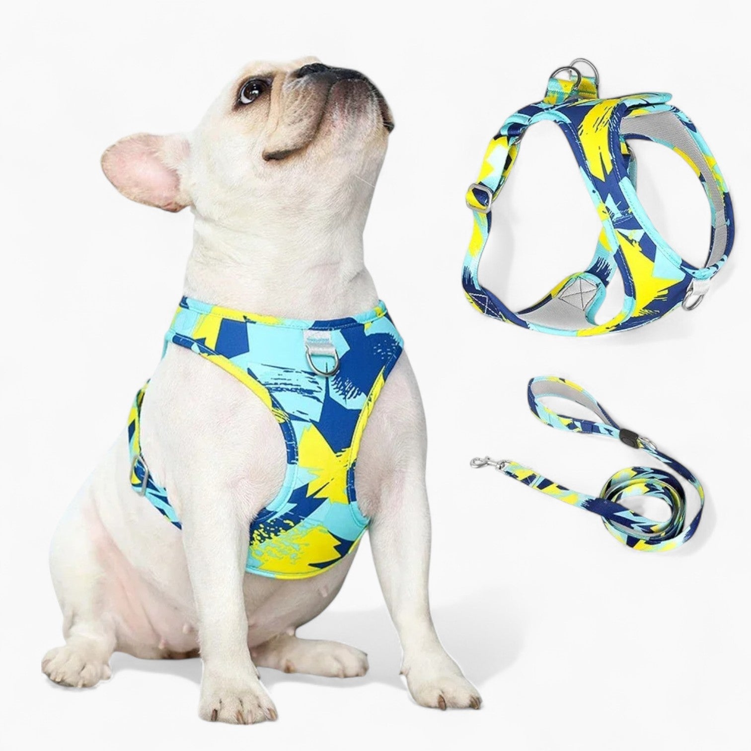 Outdoor-Adventure Bulliwear French Bulldog Harness – Colorful No-pull...