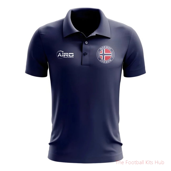 Men Norway Football Polo Shirt (Navy)