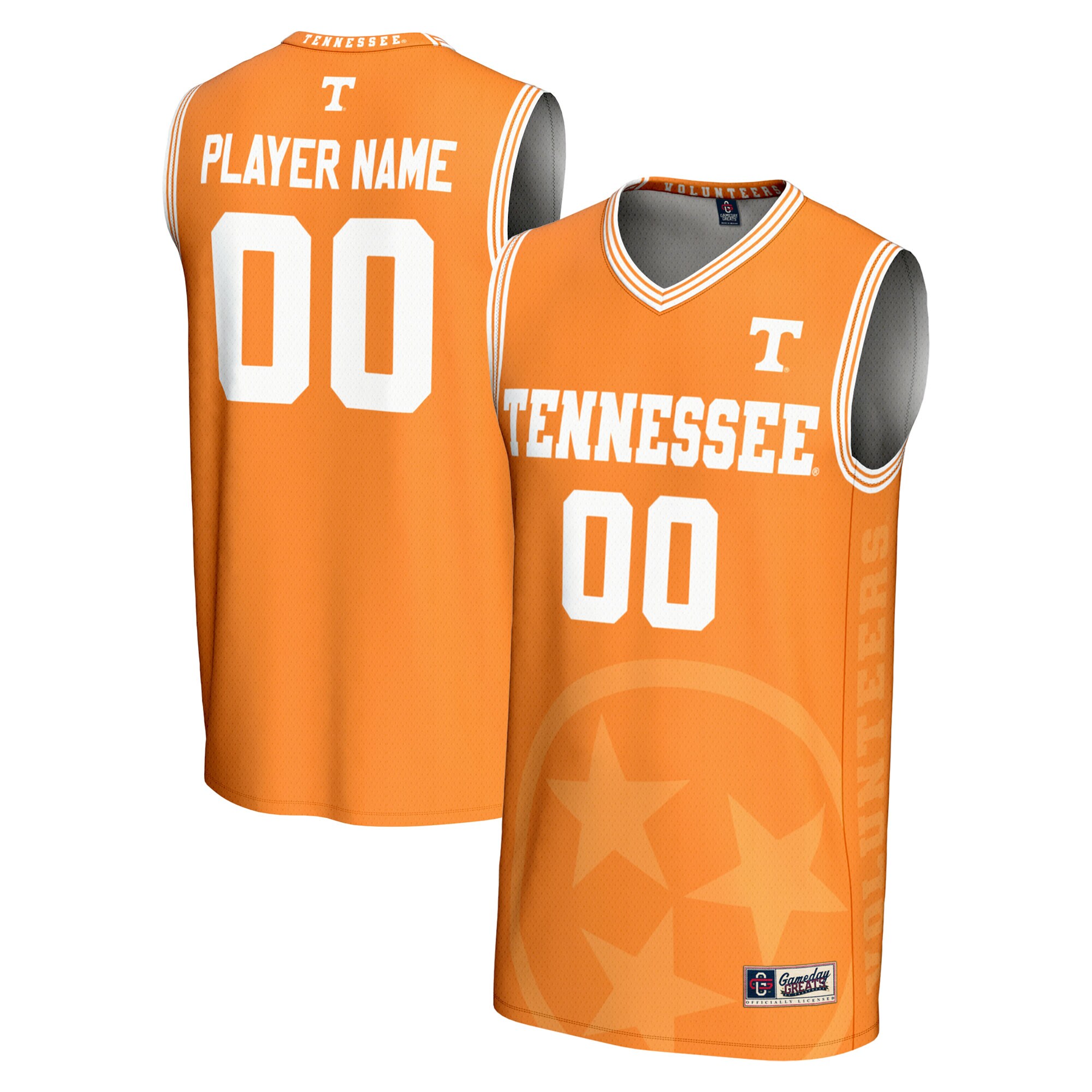 [DDG] Tennessee Volunteers GameDay Greats NIL Pick-A-Player Men's Basketball Icon Print Lightweight Jersey - Tennessee Orange