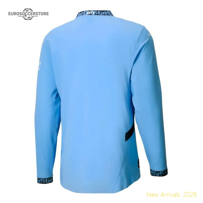 Top-Grade 2024-2025 Man City Authentic Long Sleeve Main Shirt