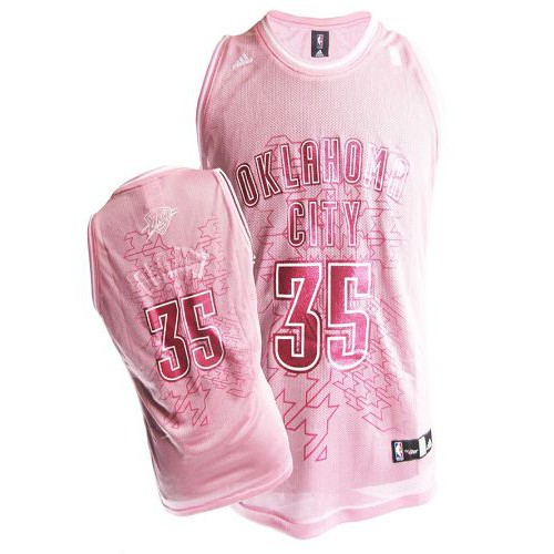 Oklahoma City Thunder #35 Kevin Durant Pink Fashion Womens Stitched NBA Jersey Womens
