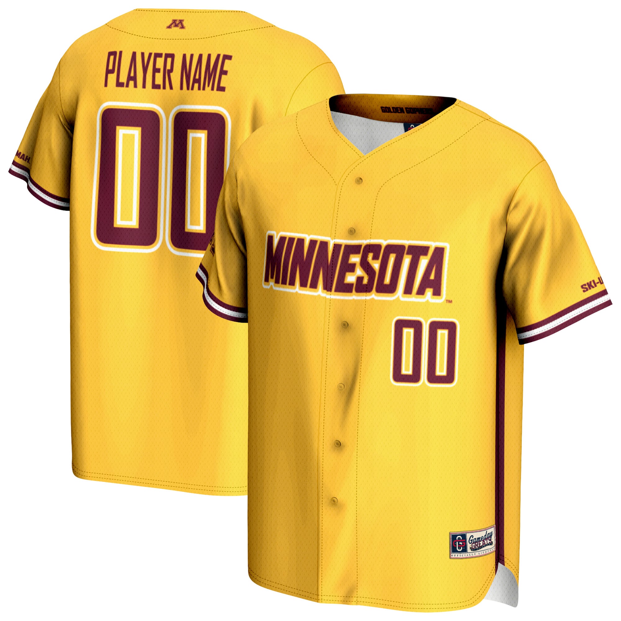 Minnesota Golden Gophers GameDay Greats Youth NIL Pick-A-Player Lightweight Baseball Jersey - Gold