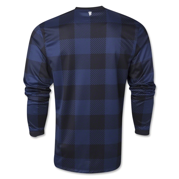 13-14 Manchester United Away Black Long Sleeve Jersey Shirt -