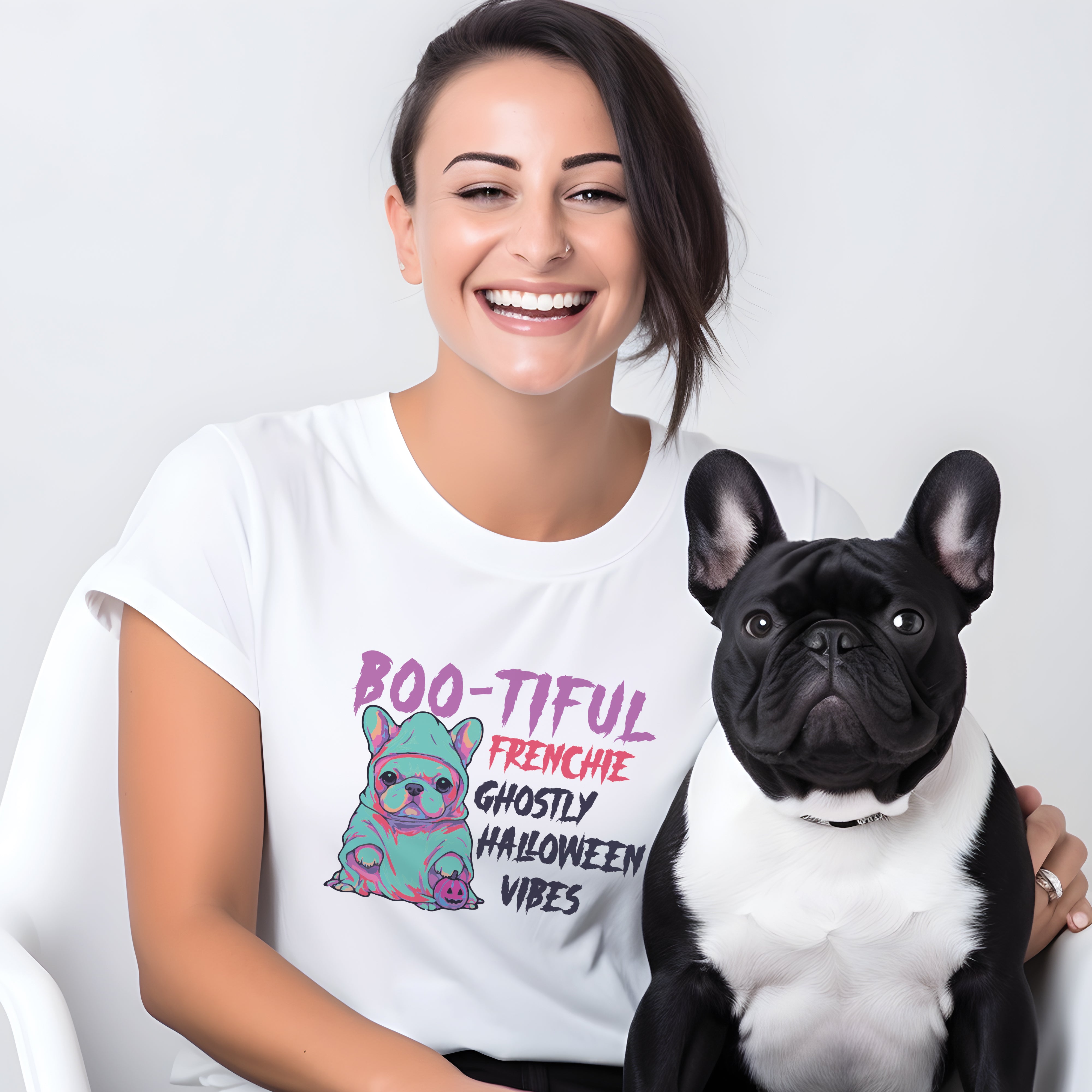 Fashion-Forward Spooktacular Frenchie- Unisex T-shirt for Daily Life